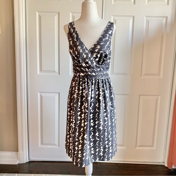Ann Taylor Gray Silk Cotton Blend A-line Dress - Picture 1 of 6
